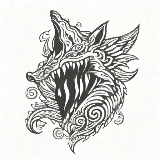  A very simple and small design where the letter "Ț" is styled to resemble the claws of an animal, fangs of a wolf, or e tattoo design idea