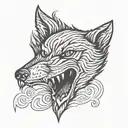  A very simple and small design where the letter "Ț" is styled to resemble the claws of an animal, fangs of a wolf, or e tattoo design idea