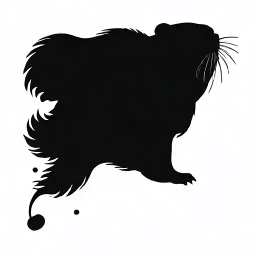 Sea otter stuck in a hot dog tattoo design idea