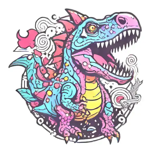 Cute Dinosaur tattoo design idea