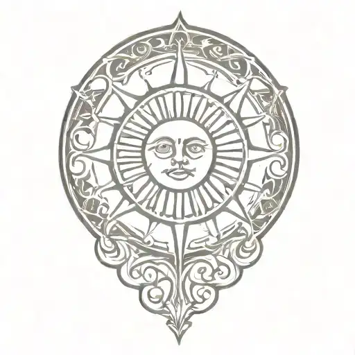 Sun tattoo design idea