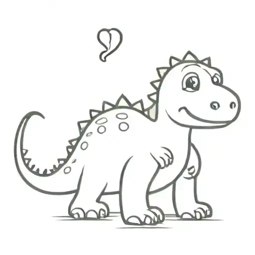 Cute dinosaur simple tattoo design idea