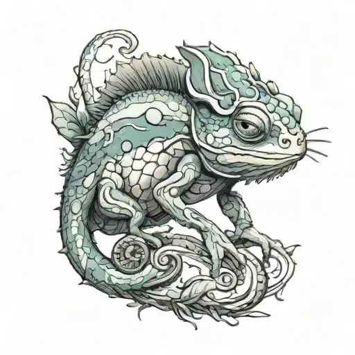 chameleon tattoo design idea