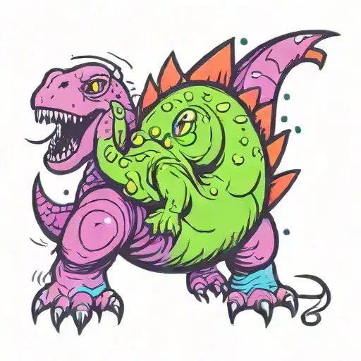 Cute dinosaur simple tattoo design idea