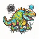 cute dinosaur tattoo design idea
