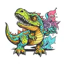 cute dinosaur tattoo design idea