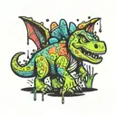 cute dinosaur tattoo design idea