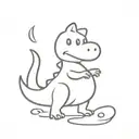 Cute Dinosaur Simple Cooking tattoo design idea
