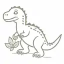 Cute Dinosaur Simple Cooking tattoo design idea