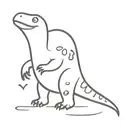 Cute Dinosaur Simple Cooking tattoo design idea