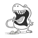 dinosaur eating hot dog tattoo design idea