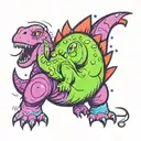 Cute dinosaur simple tattoo design idea