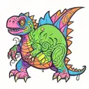 Cute dinosaur simple tattoo design idea