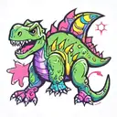 Cute dinosaur simple tattoo design idea