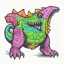 Cute dinosaur simple tattoo design idea