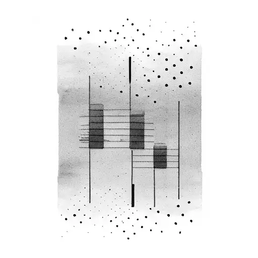 A minimalist design of piano keys fading into the blackness tattoo design idea