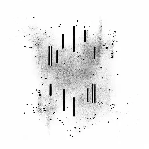 A minimalist design of piano keys fading into the blackness tattoo design idea