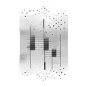 A minimalist design of piano keys fading into the blackness tattoo design idea