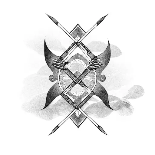 bow and arrow  tattoo design idea