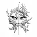 Lightning Bolt, pine tree tattoo design idea