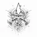 Lightning Bolt, pine tree tattoo design idea