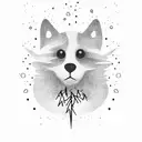 Paw Print, pine tree, lightning bolt  tattoo design idea