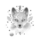 Paw Print, pine tree, lightning bolt  tattoo design idea