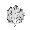 Paw Print, pine tree, lightning bolt  tattoo design idea