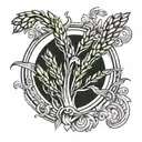 asparagus plumosus circle tattoo design idea