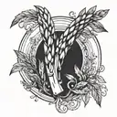 asparagus plumosus circle tattoo design idea