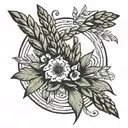 asparagus plumosus circle tattoo design idea