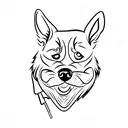 A mix between a ham and a dog with cartoon style tattoo design idea