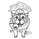 A mix between a ham and a dog with cartoon style tattoo design idea
