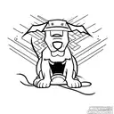 A mix between a ham and a dog with cartoon style tattoo design idea