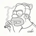 Homer Simpson smoking cigarettes tattoo design idea