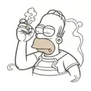 Homer Simpson smoking cigarettes tattoo design idea