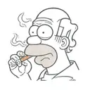Homer Simpson smoking cigarettes tattoo design idea
