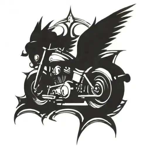 back nexck tatto with a harley davidson outline logo with wings faded on both sides on the logo outline tattoo design idea