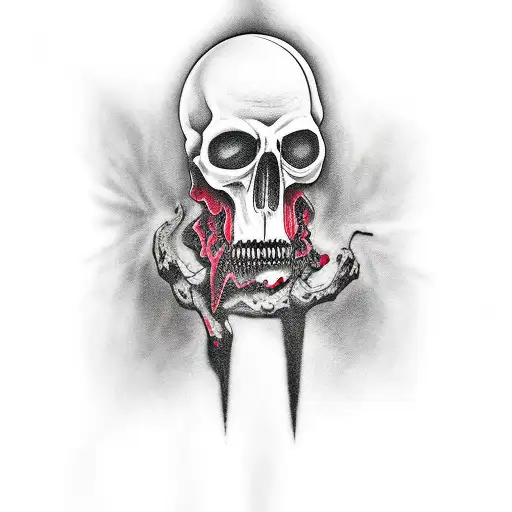 wrath deadly sin with a dark figure tattoo design idea