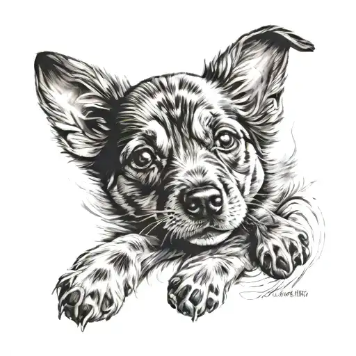 dog paw print tattoo design idea