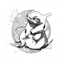 archery with charmander  tattoo design idea