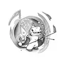 archery with charmander  tattoo design idea