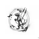 archery with charmander  tattoo design idea