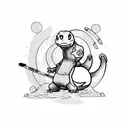 archery with charmander  tattoo design idea