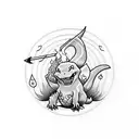 archery with charmander  tattoo design idea