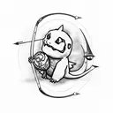 archery with charmander  tattoo design idea