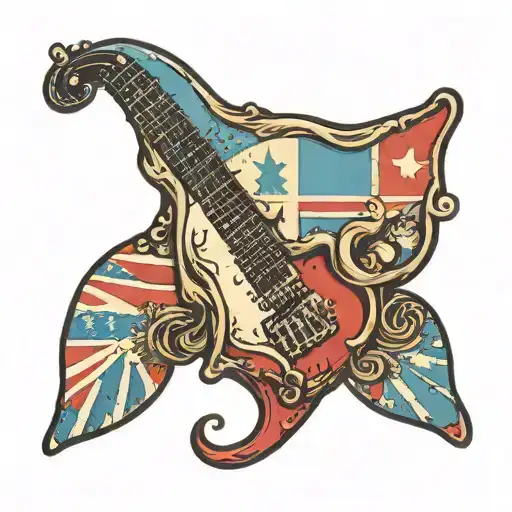trans flag color bass cleft tattoo design idea