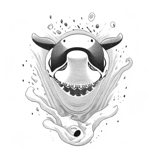 an antifascist and anthropomorphic killer whale tattoo design idea