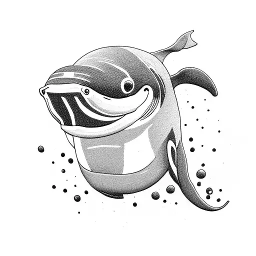 an antifascist killer whale wearing a beanie and a bomber tattoo design idea