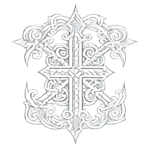 german army cross with nordic runes engraved tattoo design idea